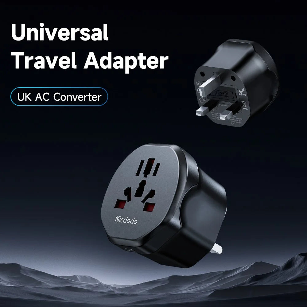 MCDODO CP-45 C1 Series Universal Travel Adapter 8-hole to UK / EU / US Plug Converter - UK Plug - 2