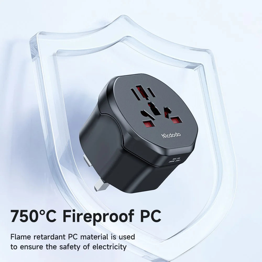 MCDODO CP-45 C1 Series Universal Travel Adapter 8-hole to UK / EU / US Plug Converter - UK Plug - 3