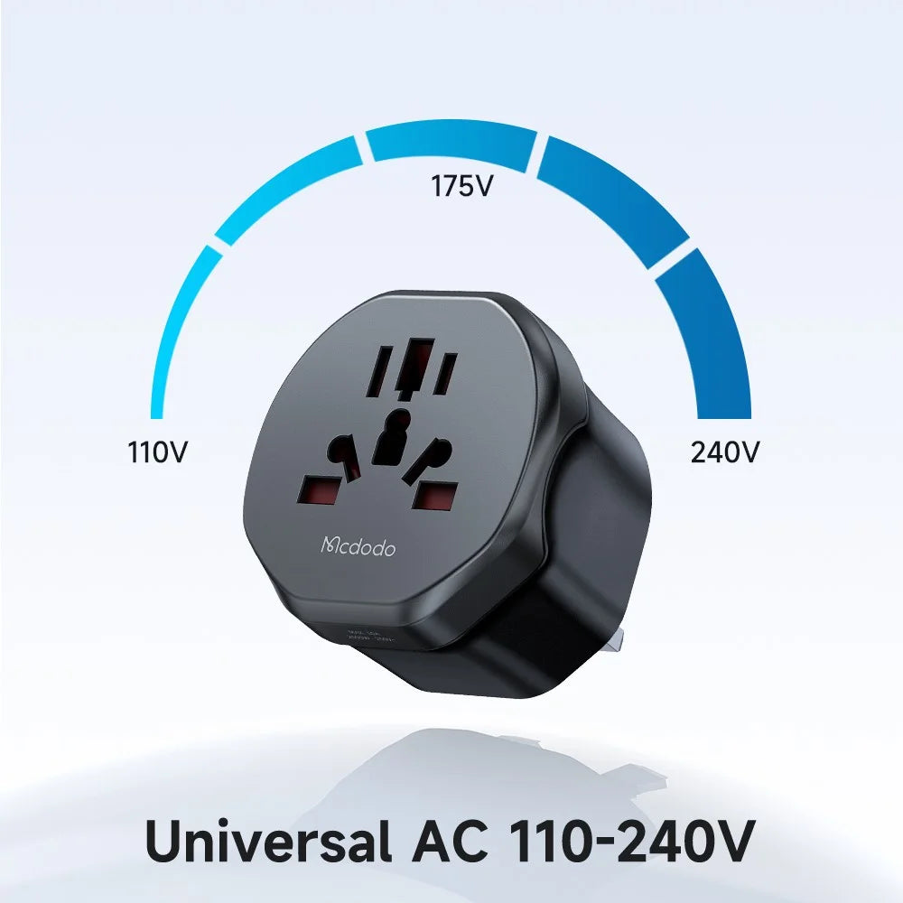 MCDODO CP-45 C1 Series Universal Travel Adapter 8-hole to UK / EU / US Plug Converter - UK Plug - 6