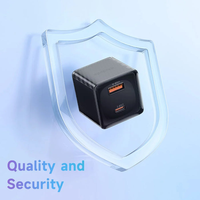 MCDODO CH-413 Dichromatic Series Charging Block 33W USB-A + Type-C Dual Port PD GaN Charger - Black - 5
