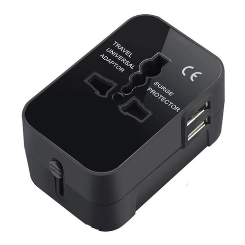 Universal Travel Adapter AU / UK / US / EU Plug Converter with 2.1A Dual USB Ports - 1