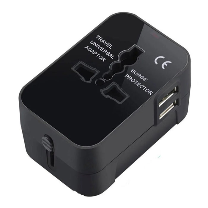 Universal Travel Adapter AU / UK / US / EU Plug Converter with 2.1A Dual USB Ports - 1