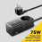 ESSAGER WL-Gan75-EU 75W GaN Power Strip Table Charger 3Type-C+2USB-A High Power Charger Adapter, EU Plug - 4