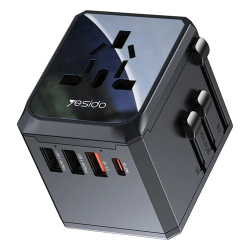YESIDO MC24 20W Universal Adapter Socket Travel Wall Charger Multifunction Type-C+3USB-A Power Charger Converter - 1