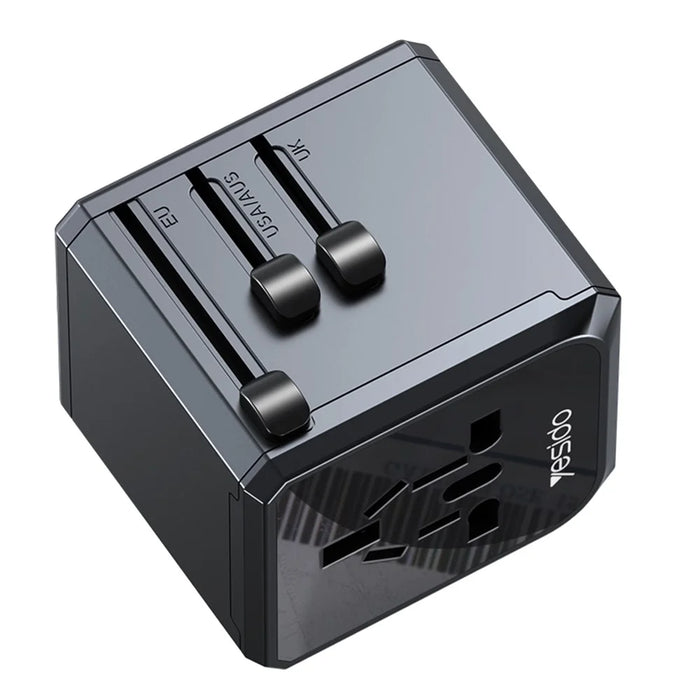 YESIDO MC24 20W Universal Adapter Socket Travel Wall Charger Multifunction Type-C+3USB-A Power Charger Converter - 4