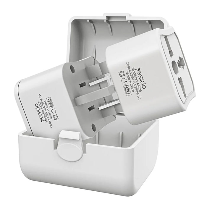 YESIDO MC25 750W Universal Power Adapter Multifunction Wall Charger Block Kit with Storage Case - 1