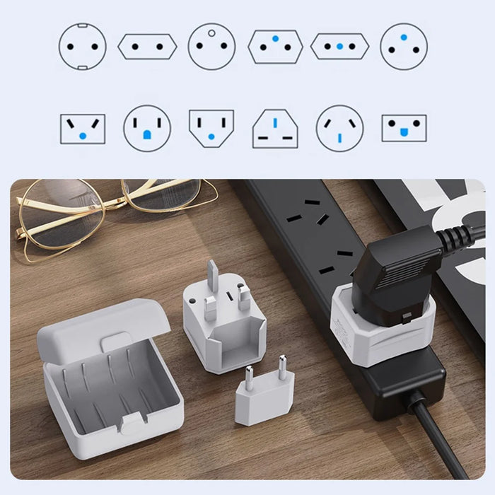 YESIDO MC25 750W Universal Power Adapter Multifunction Wall Charger Block Kit with Storage Case - 4
