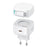 USAMS US-CC202 XMF Series PD 35W Type-C GaN Charger Magnetic Fast Charging Adapter with Retractable Type-C Cable, EU Plug - White - 1