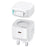 USAMS US-CC211 PD 35W Dual Output GaN Fast Charger with iP Magnetic Retractable Cable Module - White / UK Plug - 1