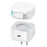 USAMS US-CC205 PD 35W GaN Fast Charger Dual USB-C Port Power Adapter with Magnetic Retractable Type-C Cable - White / CN Standard Plug - 1