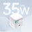 USAMS US-CC205 PD 35W GaN Fast Charger Dual USB-C Port Power Adapter with Magnetic Retractable Type-C Cable - White / CN Standard Plug - 3