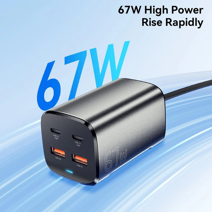ESSAGER 67W GaN Power Adapter 2 USB + 2 Type-C Portable Desktop Charger - KR Plug - 3
