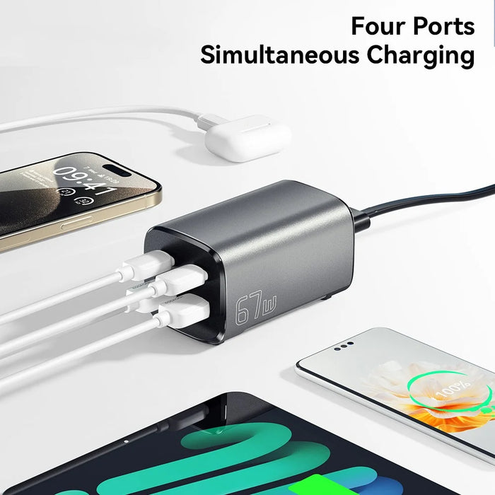 ESSAGER 67W GaN Power Adapter 2 USB + 2 Type-C Portable Desktop Charger - KR Plug - 4