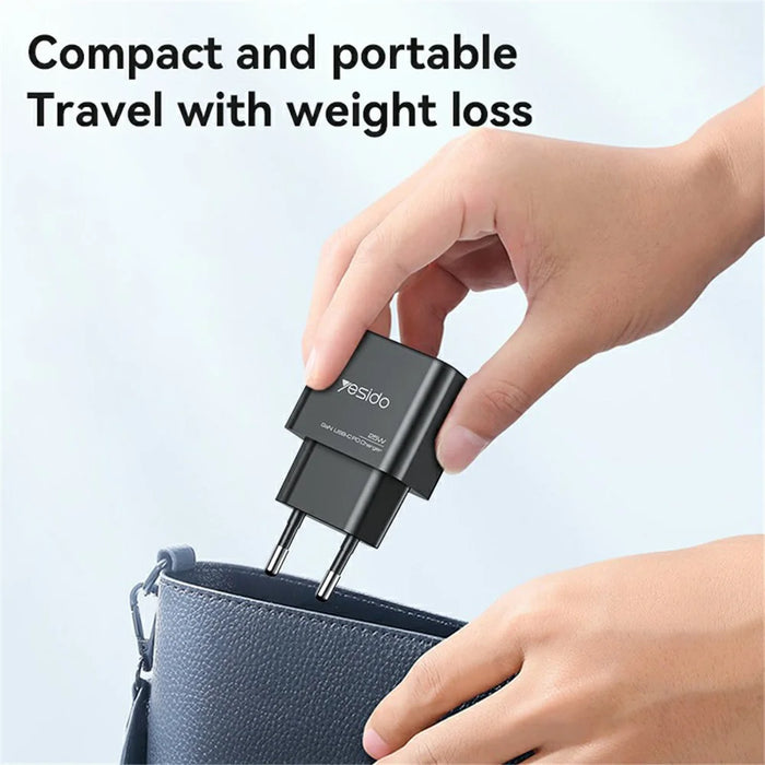 YESIDO YC62 PD 25W Fast Charging GaN Power Adapter Type-C Travel Wall Charger - 3