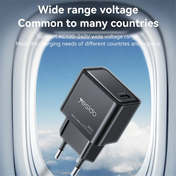 YESIDO YC62 PD 25W Fast Charging GaN Power Adapter Type-C Travel Wall Charger - 4