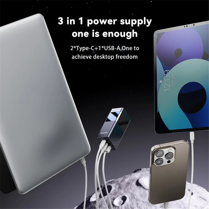 YESIDO YC77 GaN Desktop Charger USB+2 Type-C Charging Station - EU Plug - 3