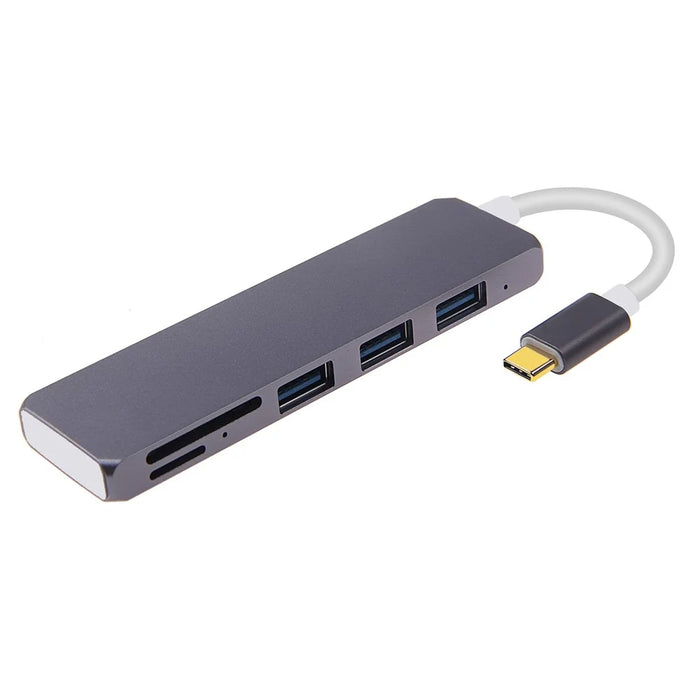 Type-C to USB3.0x3 + USB3.1(PD) + SD + Micro SD Converter Adapter - 7