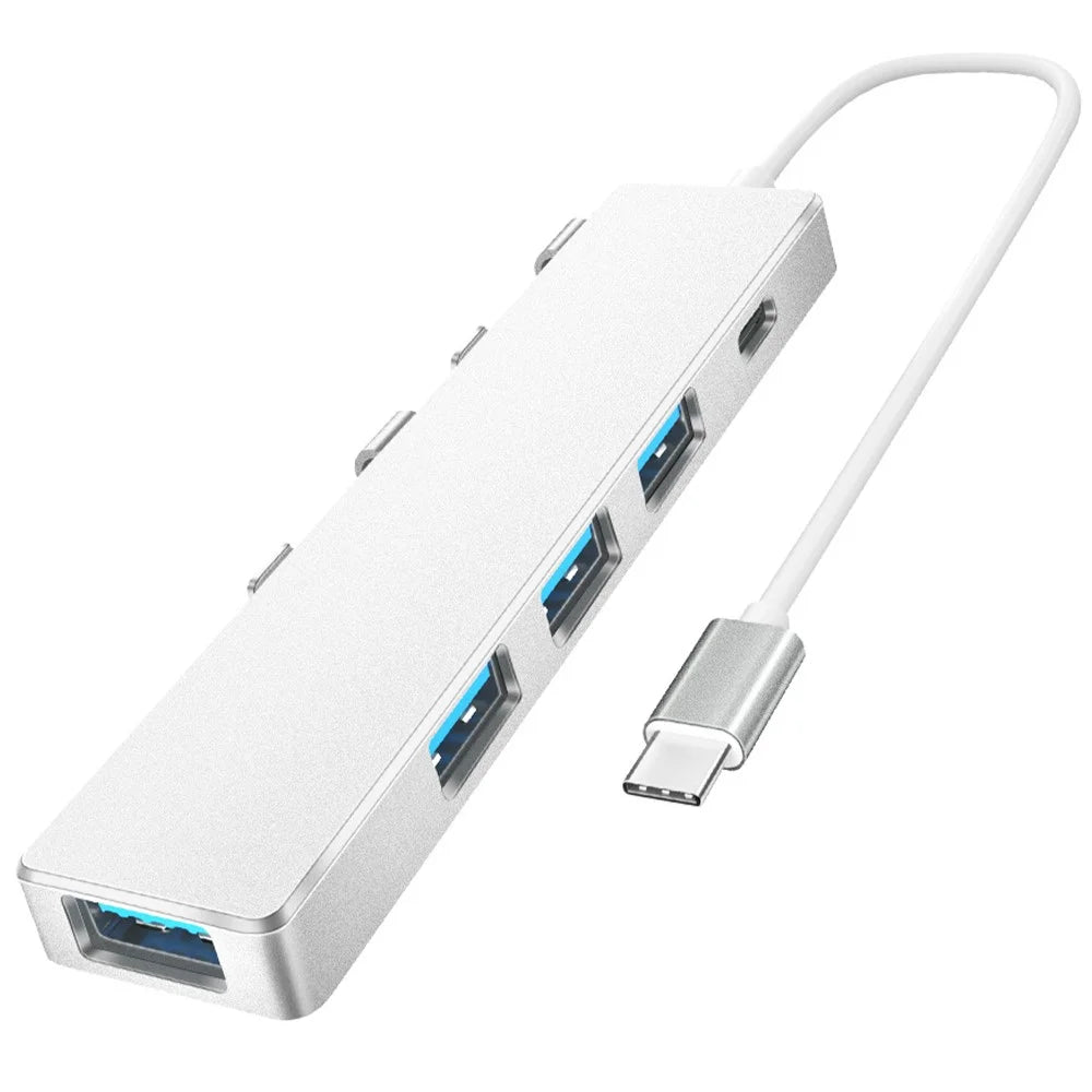 ADS-301C Type-C Hub USB Ports Expander to USB-C+USB 3.0+3xUSB 2.0 - Silver - 1
