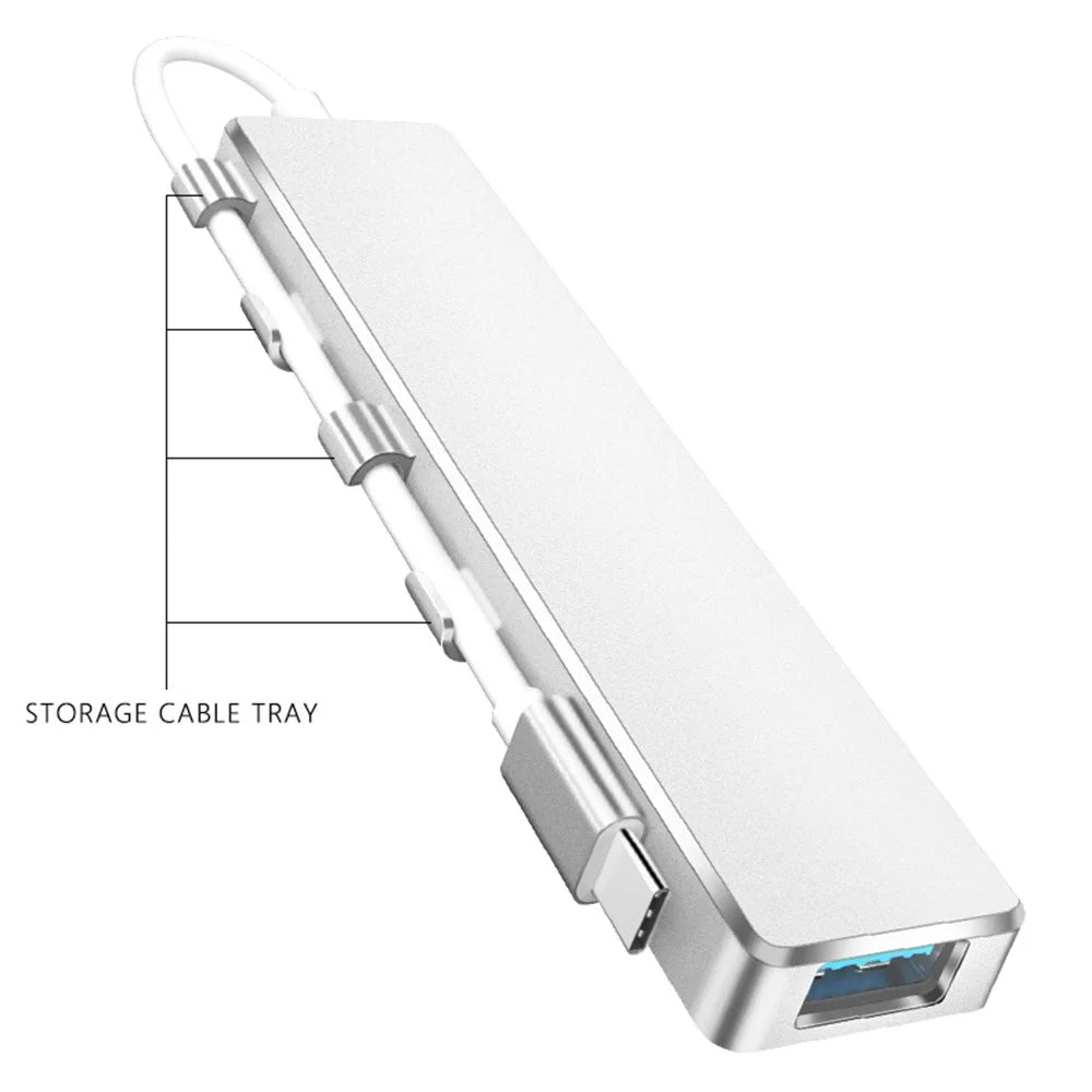 ADS-301C Type-C Hub USB Ports Expander to USB-C+USB 3.0+3xUSB 2.0 - Silver - 5