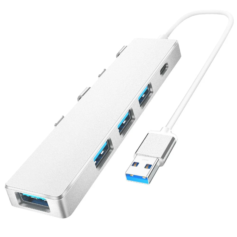 ADS-301A Laptop USB Hub Expander to USB-C+USB 3.0+3xUSB 2.0 - Silver - 1