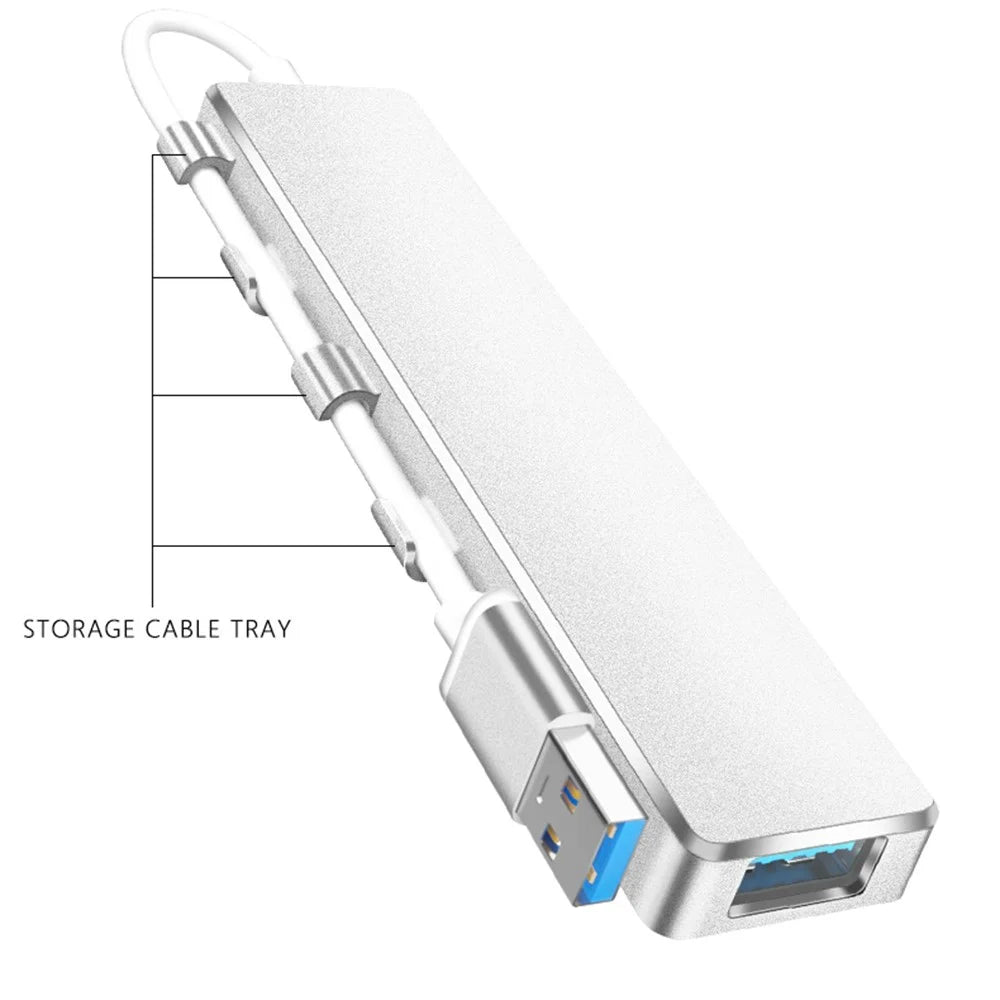 ADS-301A Laptop USB Hub Expander to USB-C+USB 3.0+3xUSB 2.0 - Silver - 5