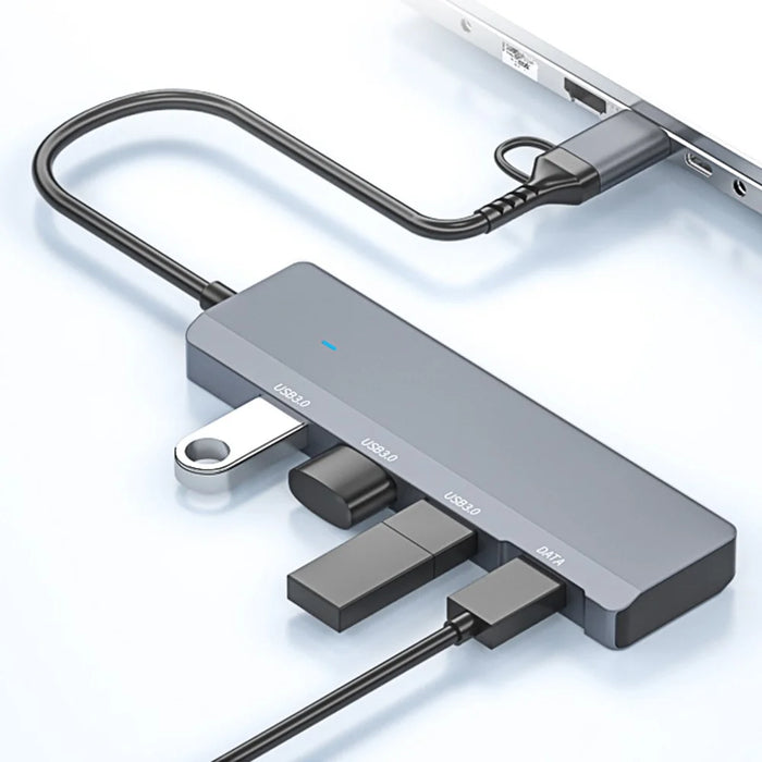 ADS-309D Type-C+USB Expansion Hub Adapter to 3xUSB 3.0+1xUSB-C 3.0 Data Port - 5