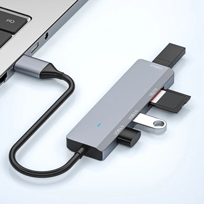 ADS-310A Multi-Port Hub USB Adapter to 3xUSB 3.0+2xCard Reader Slots - 6