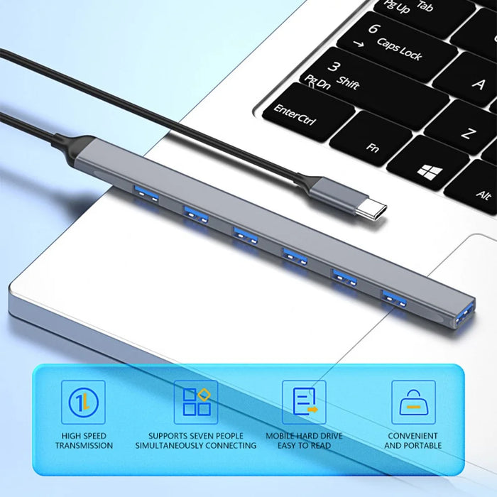 ADS-303C Type-C Docking Station USB 3.0 Splitter for Laptop / Tablet / PC 7-Port USB Hub - 2