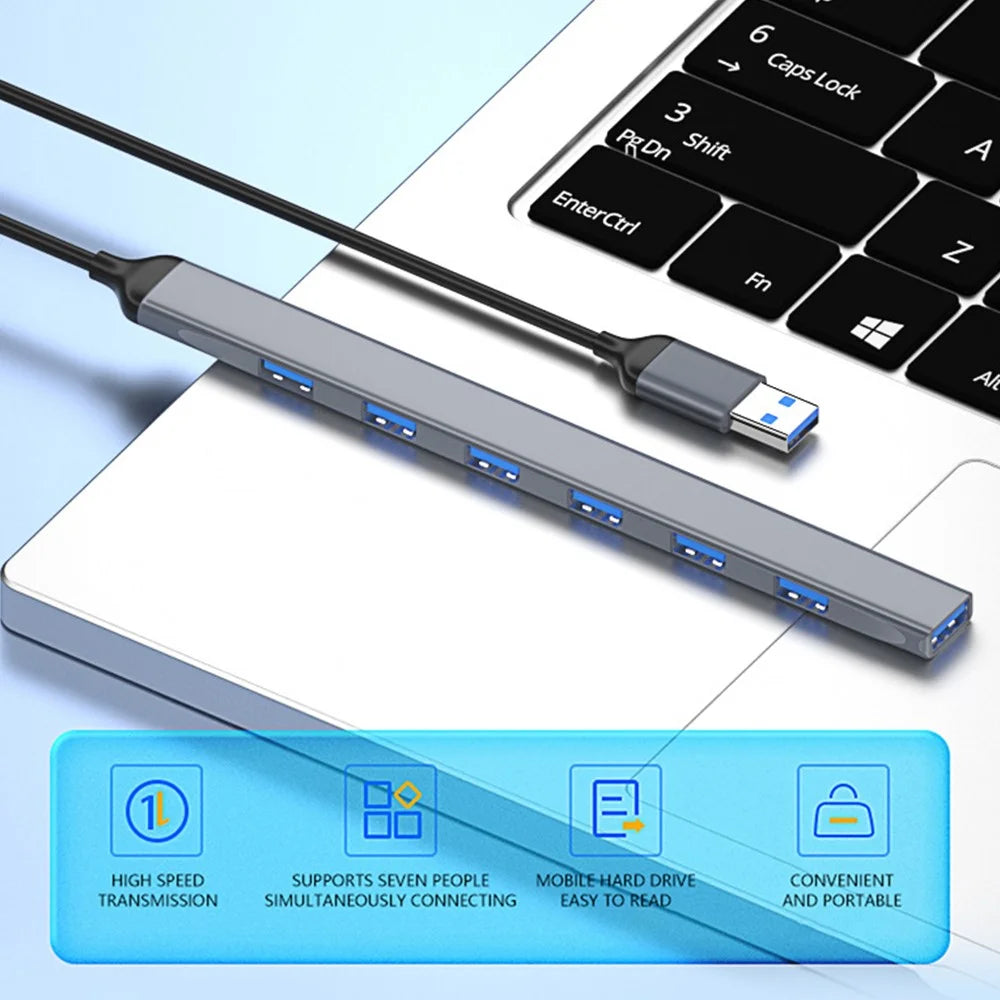 ADS-303A 7-Port USB Adapter Data Transmission USB 3.0 / 2.0 Hub Expansion Dock Station Converter - 2