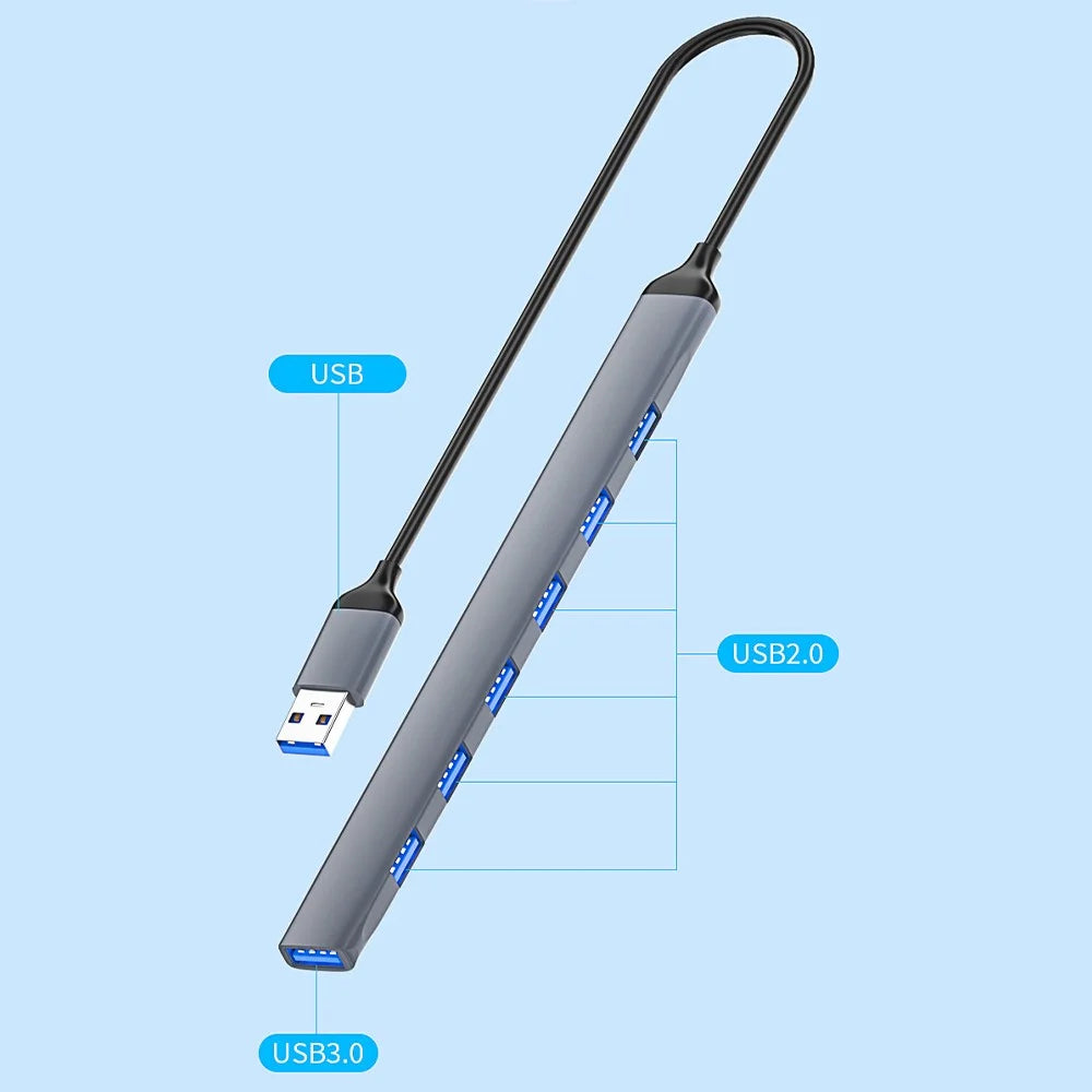 ADS-303A 7-Port USB Adapter Data Transmission USB 3.0 / 2.0 Hub Expansion Dock Station Converter - 3
