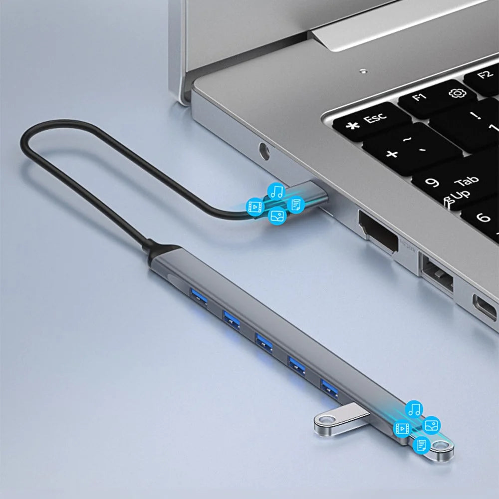 ADS-303A 7-Port USB Adapter Data Transmission USB 3.0 / 2.0 Hub Expansion Dock Station Converter - 4