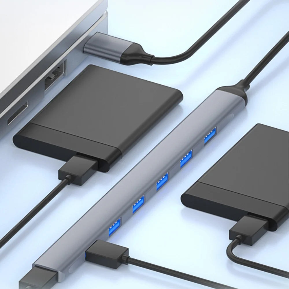ADS-303A 7-Port USB Adapter Data Transmission USB 3.0 / 2.0 Hub Expansion Dock Station Converter - 6