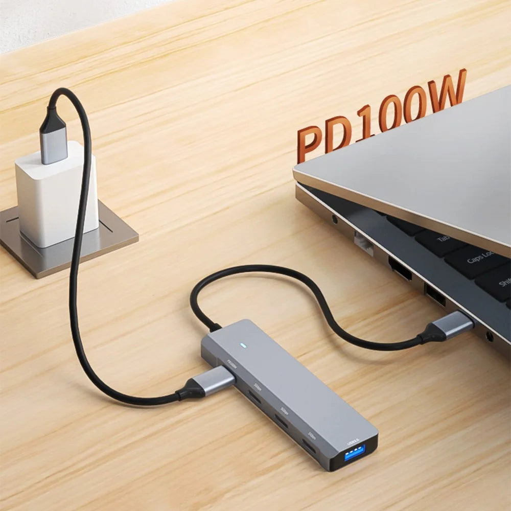 ADS-311C 5-Port Hub Type-C Hub Adapter Support PD 100W Fast Charging Converter - 4