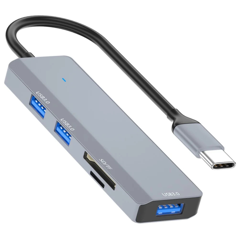 ADS-310C Type-C Hub Expansion Converter to 3xUSB 3.0+2xCard Reader Slots - 1