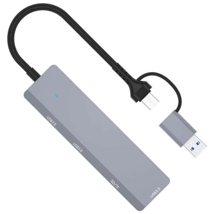 ADS-310D 2-in-1 Type-C + USB-A to 3x USB 3.0 Hub Splitter with SD / TF Card Slot - 2