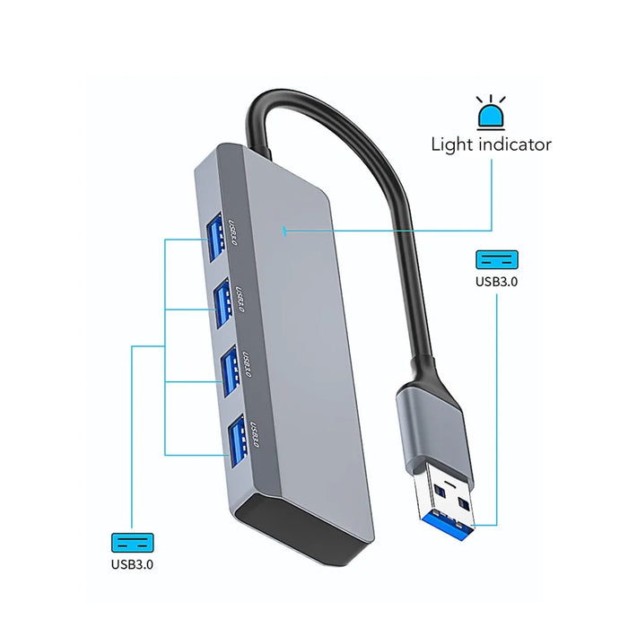 ADS-305A USB to 4 X USB3.0 Docking Station USB Hub Aluminum Alloy Adapter - 6