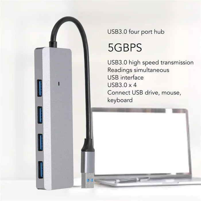 ADS-305A USB to 4 X USB3.0 Docking Station USB Hub Aluminum Alloy Adapter - 7