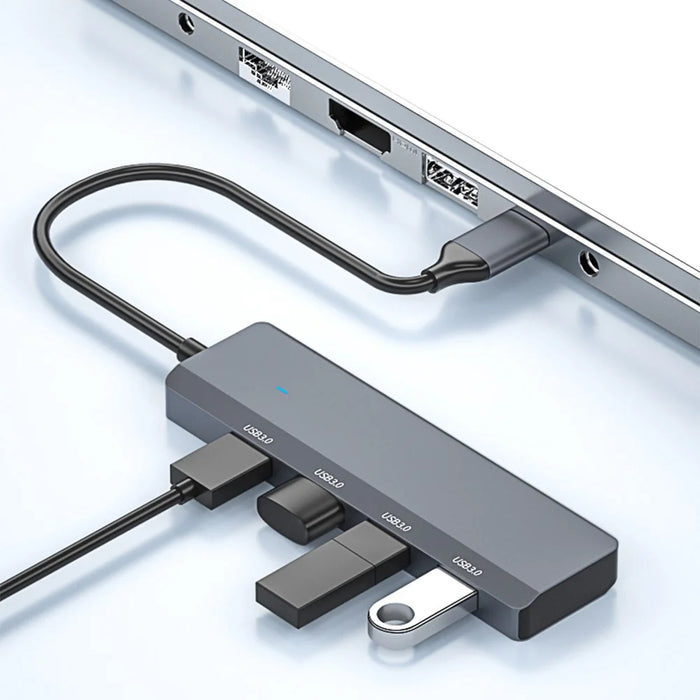 ADS-305C Type-C to 4 X USB3.0 USB Hub Splitter Aluminum Alloy Laptop Phone Adapter - 5