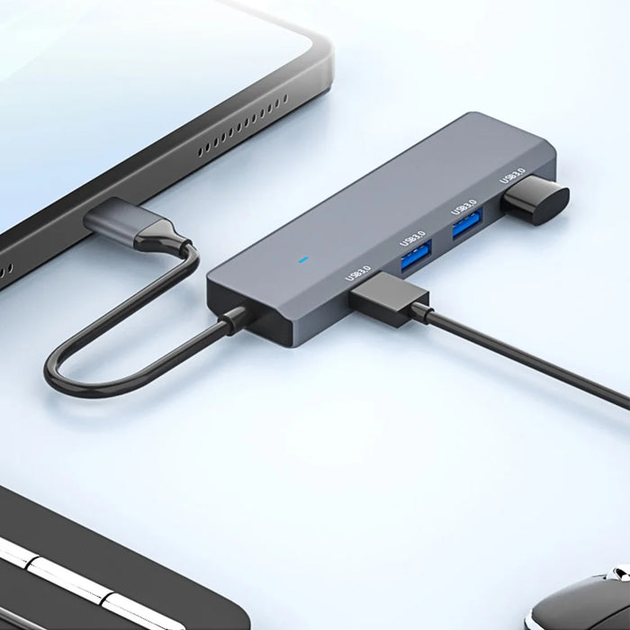 ADS-305C Type-C to 4 X USB3.0 USB Hub Splitter Aluminum Alloy Laptop Phone Adapter - 7