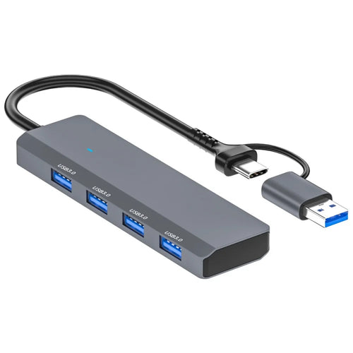 ADS-305D USB / Type-C to 4 USB3.0 Ports Docking Station USB Hub Aluminum Alloy Computer Laptop Adapter - 1