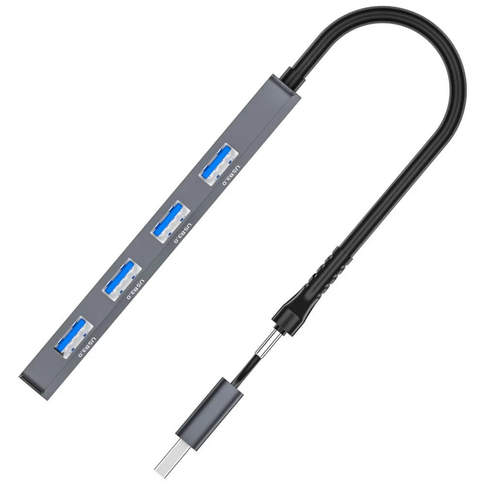 ADS-305D USB / Type-C to 4 USB3.0 Ports Docking Station USB Hub Aluminum Alloy Computer Laptop Adapter - 3