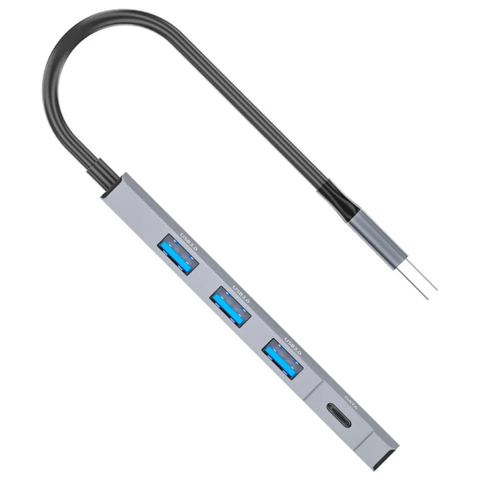 ADS-309A USB to 3 USB3.0 + 1 Type-C Data Transfer Docking Station USB Hub Aluminum Alloy Adapter - 3