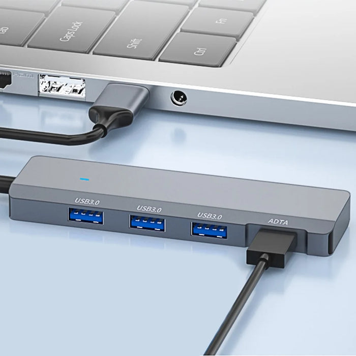 ADS-309A USB to 3 USB3.0 + 1 Type-C Data Transfer Docking Station USB Hub Aluminum Alloy Adapter - 7