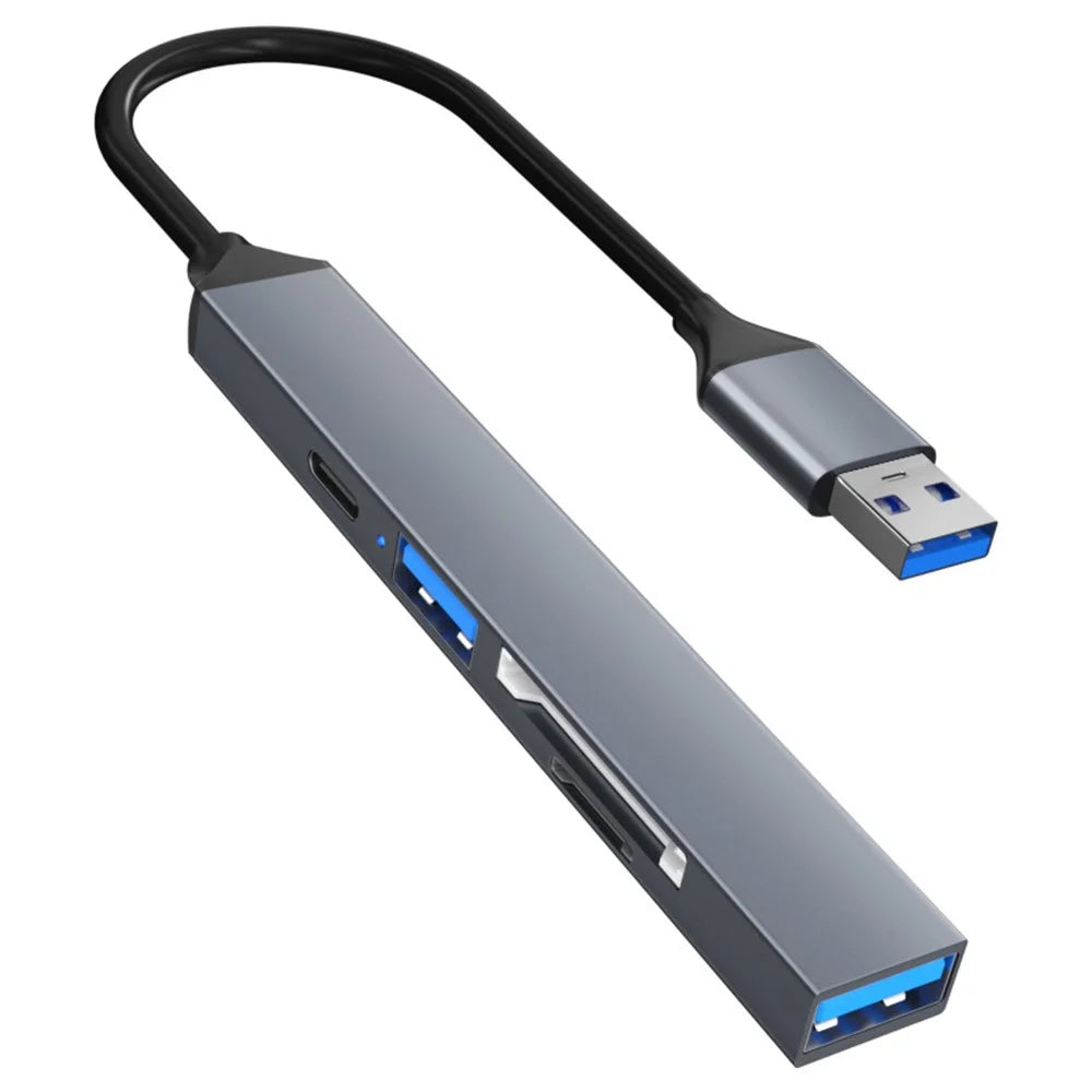 ADS-806A 5-in-1 USB-A to USB3.0 + USB2.0 + Type-C + SD / TF Slot USB Hub Splitter - 2