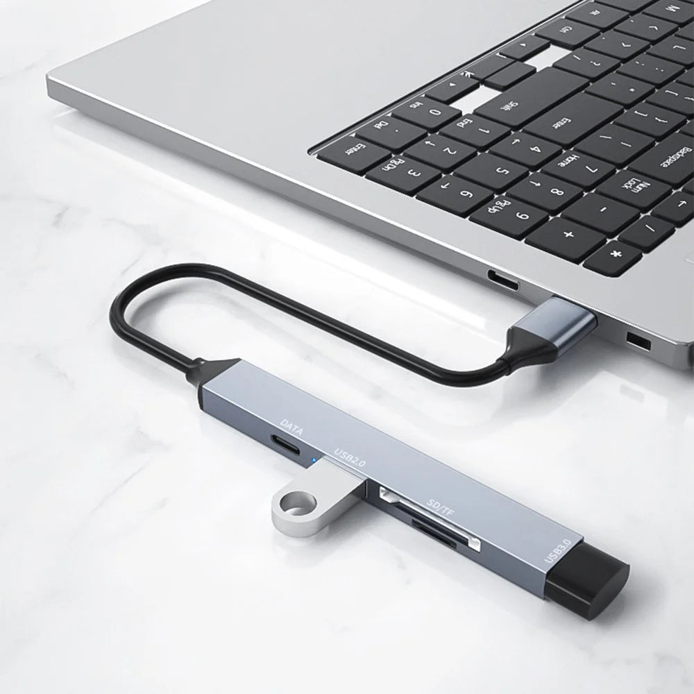 ADS-806A 5-in-1 USB-A to USB3.0 + USB2.0 + Type-C + SD / TF Slot USB Hub Splitter - 7