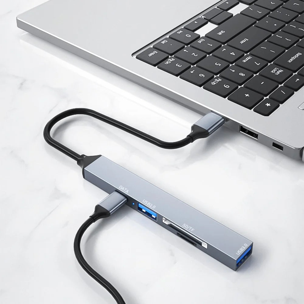 ADS-806C Type-C Hub Expansion Converter to USB-C+USB 2.0+USB 3.0+2 Card Reader Slots - 5