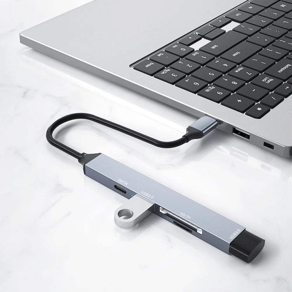 ADS-806C Type-C Hub Expansion Converter to USB-C+USB 2.0+USB 3.0+2 Card Reader Slots - 6