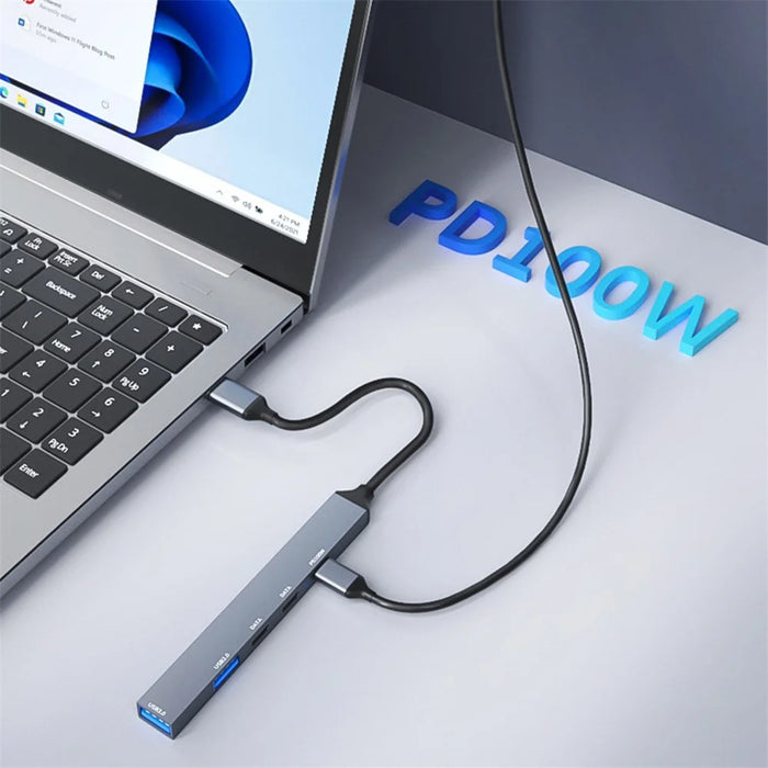 ADS-809 5-Port Type-C Expansion Hub USB 3.0 / 2.0 Converter Support PD 100W Fast Charging - 5