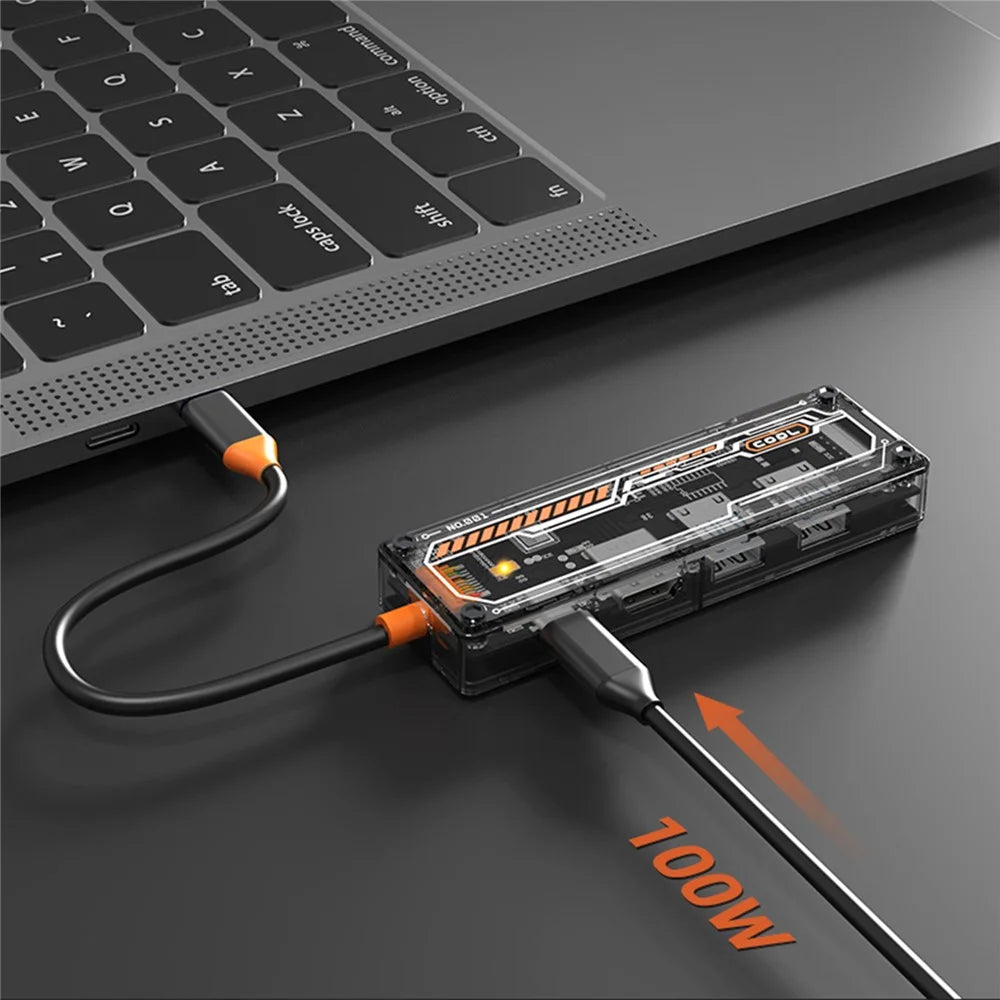 SW6V USB-C Expansion Hub to PD 3.0 100W+HD Output+VGA+USB 3.0+USB 2.0+3.5mm Audio Port - 6