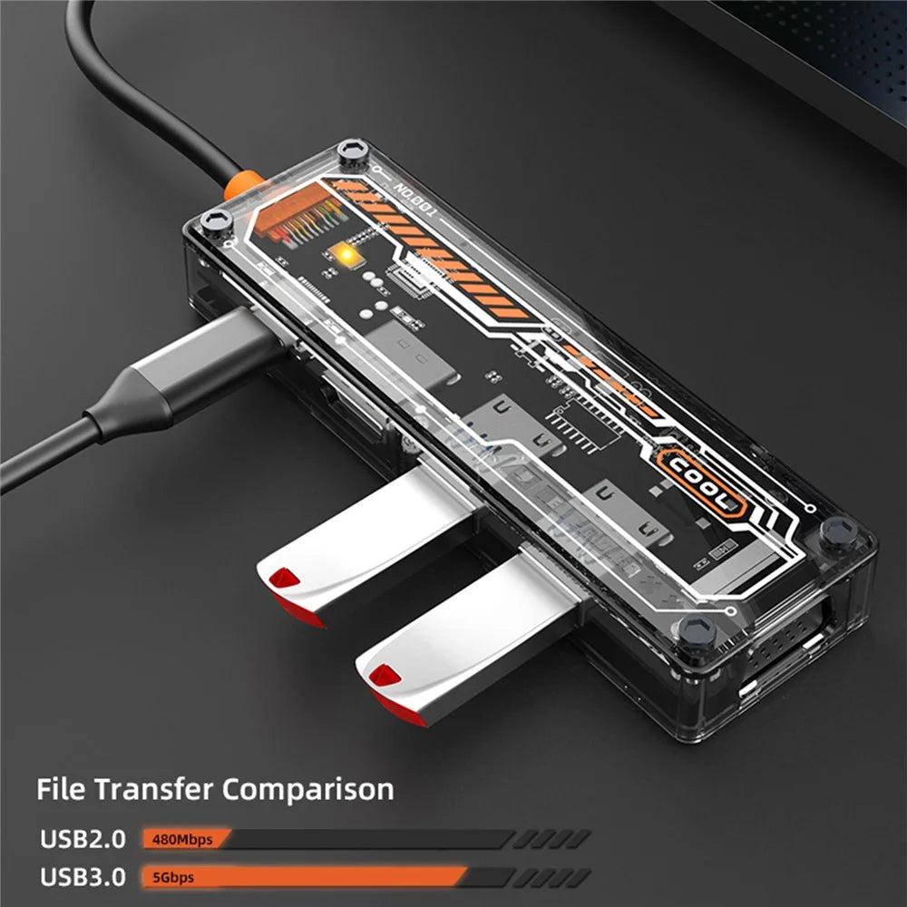SW6V USB-C Expansion Hub to PD 3.0 100W+HD Output+VGA+USB 3.0+USB 2.0+3.5mm Audio Port - 7